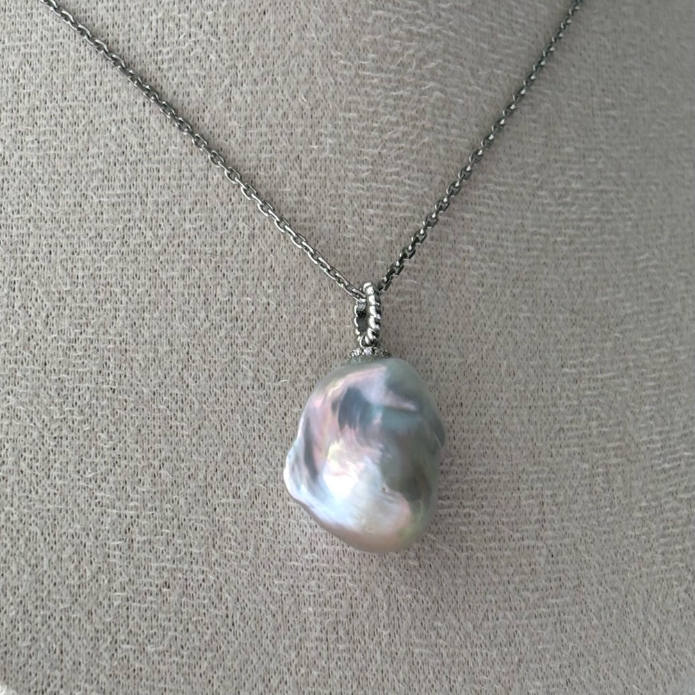 Iridescent Baroque Pearl Pendant